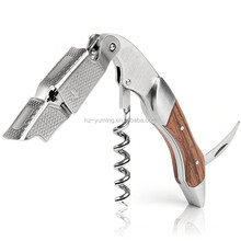 Professional Stainless Steel + Rosewood Wine Opener Wine Waiters Corkscrew